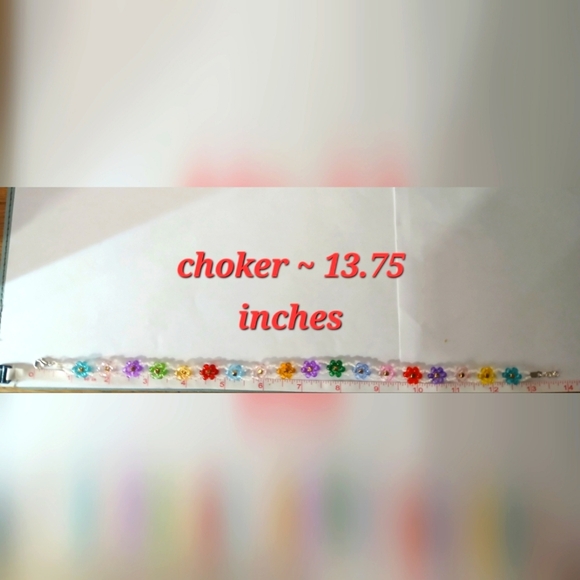 Handcrafted Beaded Flower Choker - Picture 5 of 5